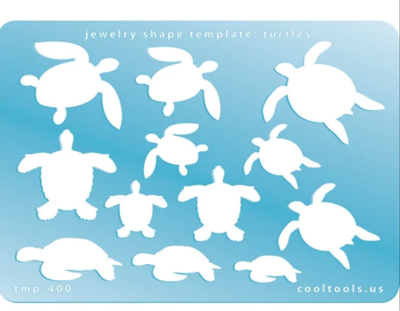 Designer Template, stencil, cut-out of turtles, 12 different outlines