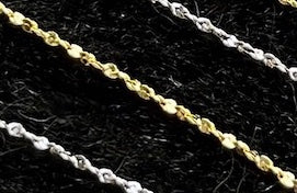 Tinsel or Nugget Chain, Sterling Silver & Gold Plated on SS, 1mm thickness,  18"
