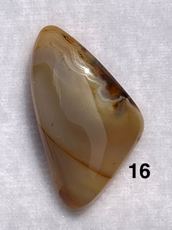 Multi coloured brown lace agate cabochons.