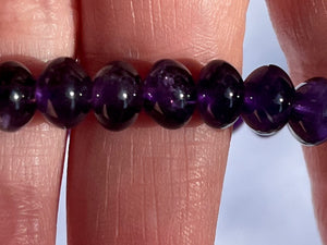 Bracelet, deep Amethyst abacus beads, 7x5mm, 36 beads