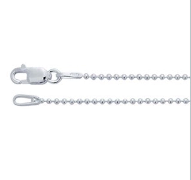 Bead/Ball Chain Sterling Silver - Various Sizes