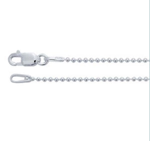 Bead/Ball Chain Sterling Silver 1.2mm 18"