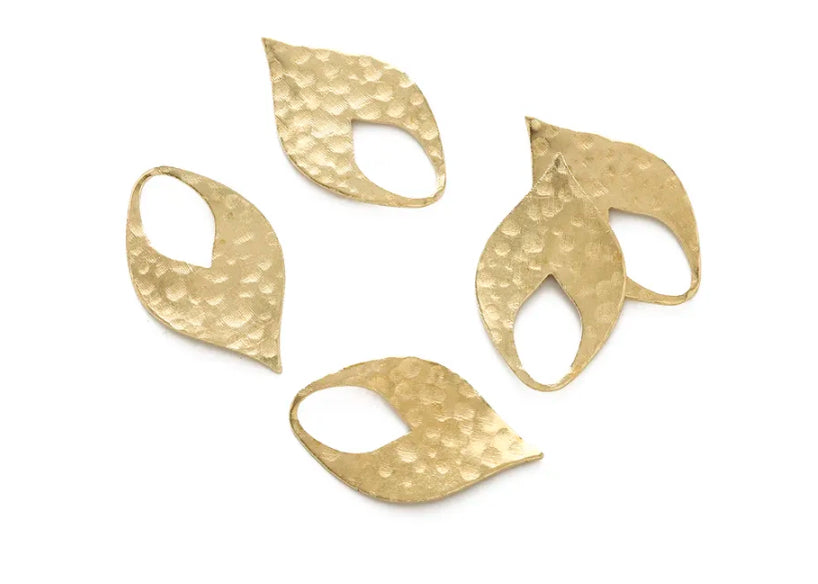 Bronze Blanks open leaf design for Powder Coating or Jewelry making, 4 pack