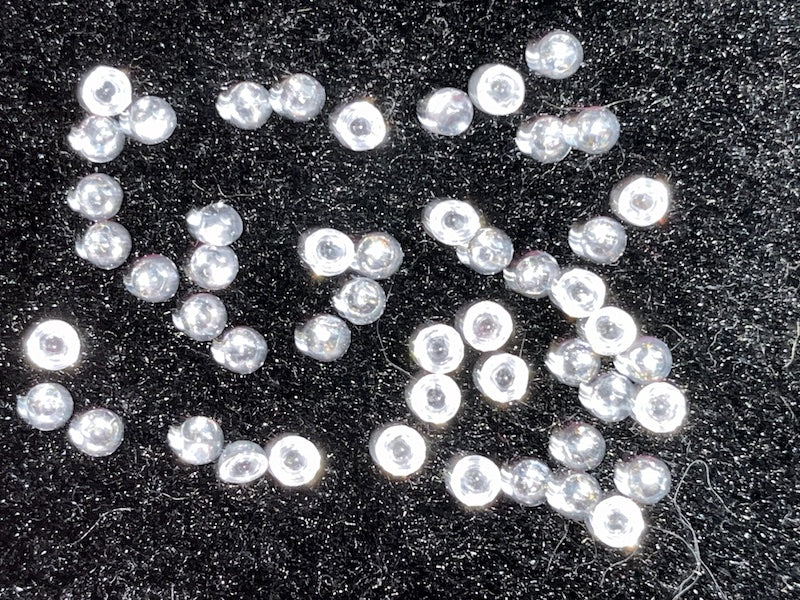 Cubic Zirconia White, Clear Round Cabochons, dome with flat back