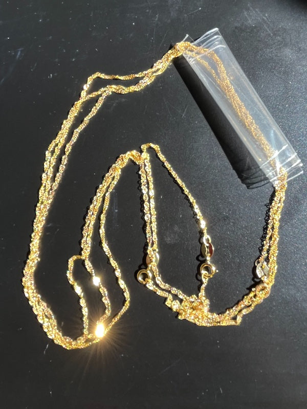 Gold filled sterling silver singapore chain