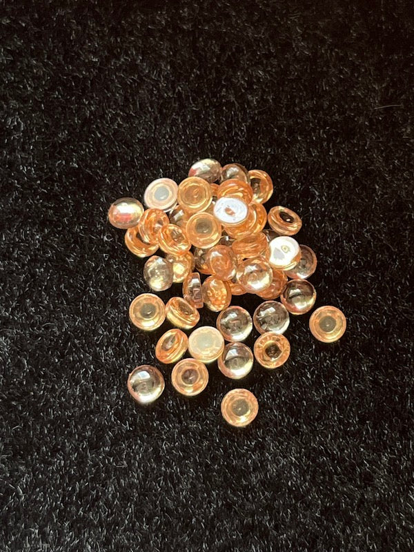Cubic Zirconia Champagne Round Cabochons, dome with flat back - Various Sizes (5pc)