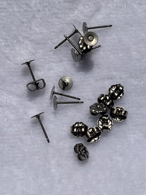 Ear Studs Titanium with Nut Lug (5 pair)