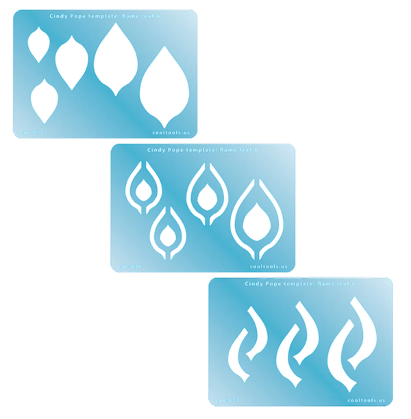 Cindy Pope Templates Flame Leaf, 3 pack of templates