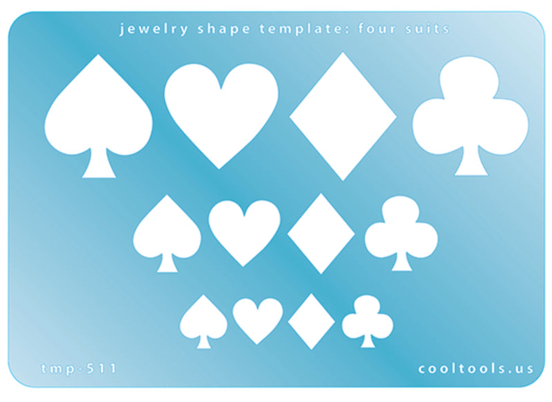 Template, Jewelry 4 Card suits, heart, spade, diamond and club