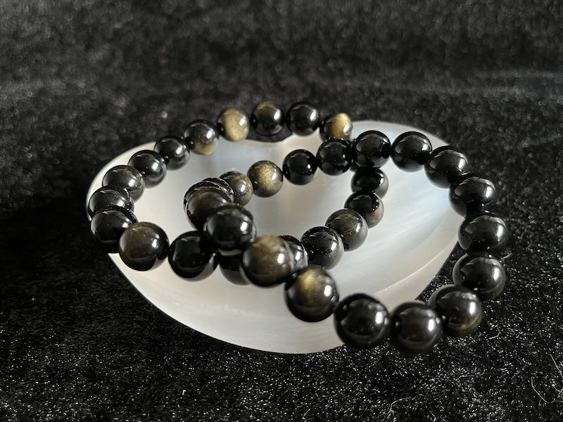 Bracelet, Golden Obsidian nearly 11 mm beads