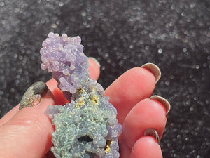 Grape agate small crystal specimen close up