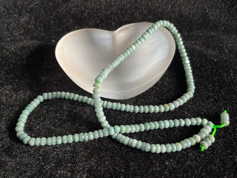 Necklace, Jadeite, 4x6mm abacus beads, approx 23&quot; long