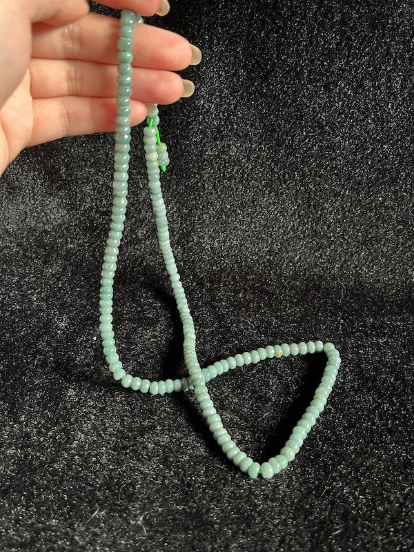 Necklace, Jadeite, 4x6mm abacus beads, approx 23" long