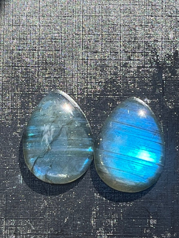 Labradorite Cabochons - Teardrops- matched pairs