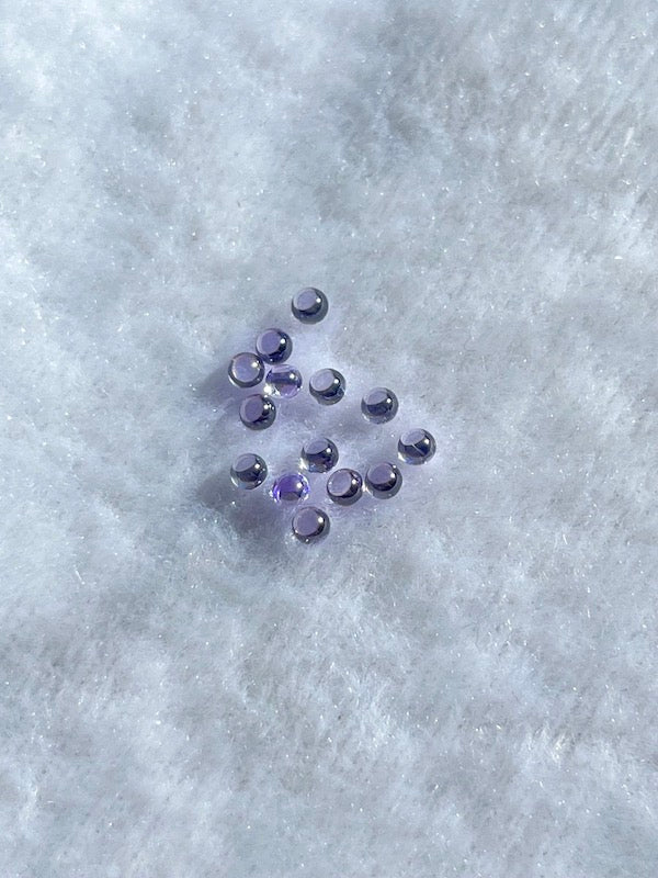 Cubic Zirconia Lilac Round Cabochons, dome with flat back - Various Sizes (5pc)