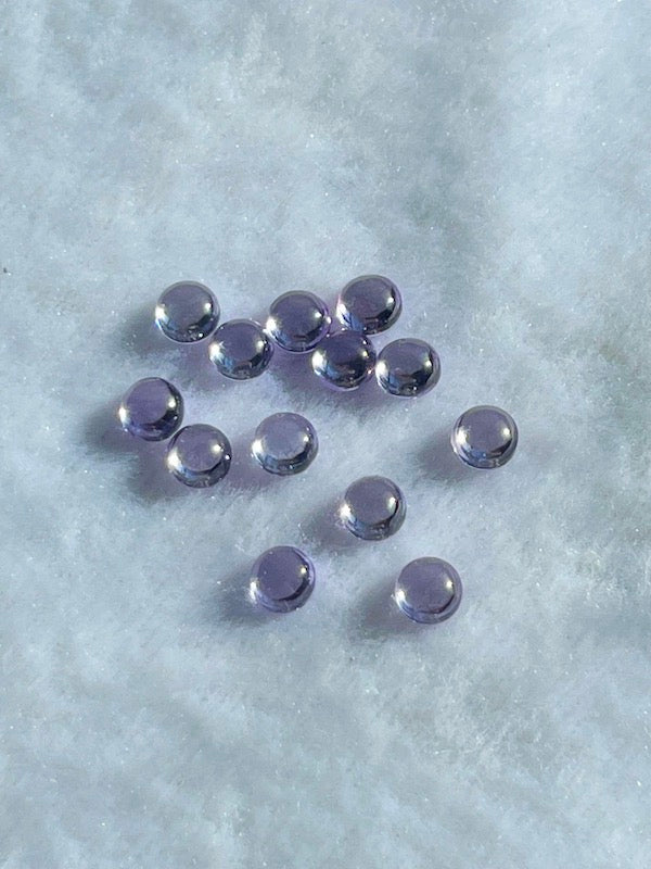 Cubic Zirconia Lilac Round Cabochons, dome with flat back - Various Sizes (5pc)