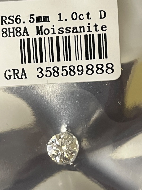 Moissanite, in 1/2 carat, full carat and 2 carats. Diamond Replacement