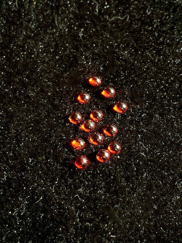 Cubic Zirconia Orange Round Cabochons, dome with flat back - Various Sizes (5pc)