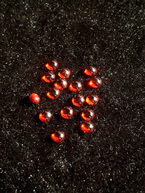 Cubic Zirconia Orange Round Cabochons, dome with flat back - Various Sizes (5pc)