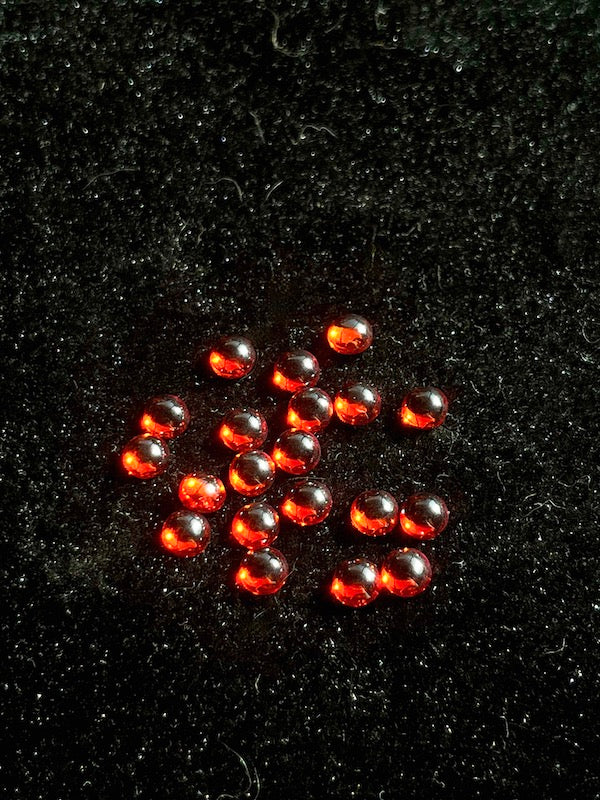 Cubic Zirconia Orange Round Cabochons, dome with flat back - Various Sizes (5pc)