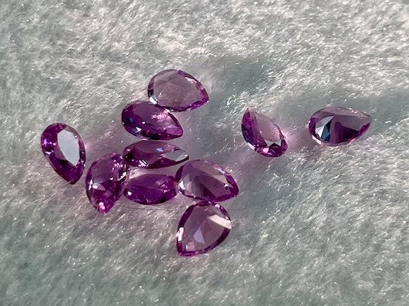 Alexandrite (Lab Created) Faceted Pear - Various Sizes (5pc)