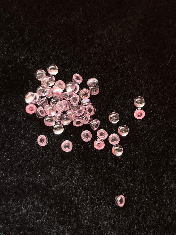 Cubic Zirconia Pink Round Cabochons, dome with flat back - Various Sizes (5pc)