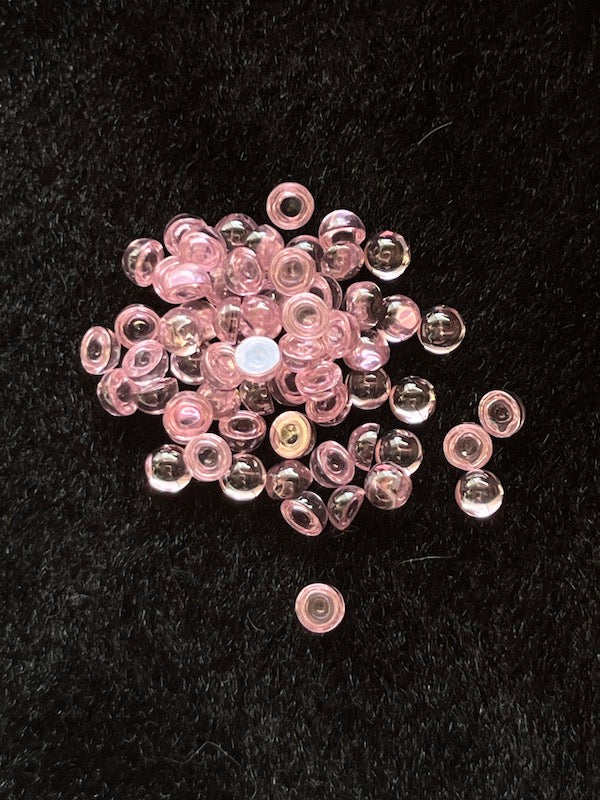 Cubic Zirconia Pink Round Cabochons, dome with flat back, 5pk