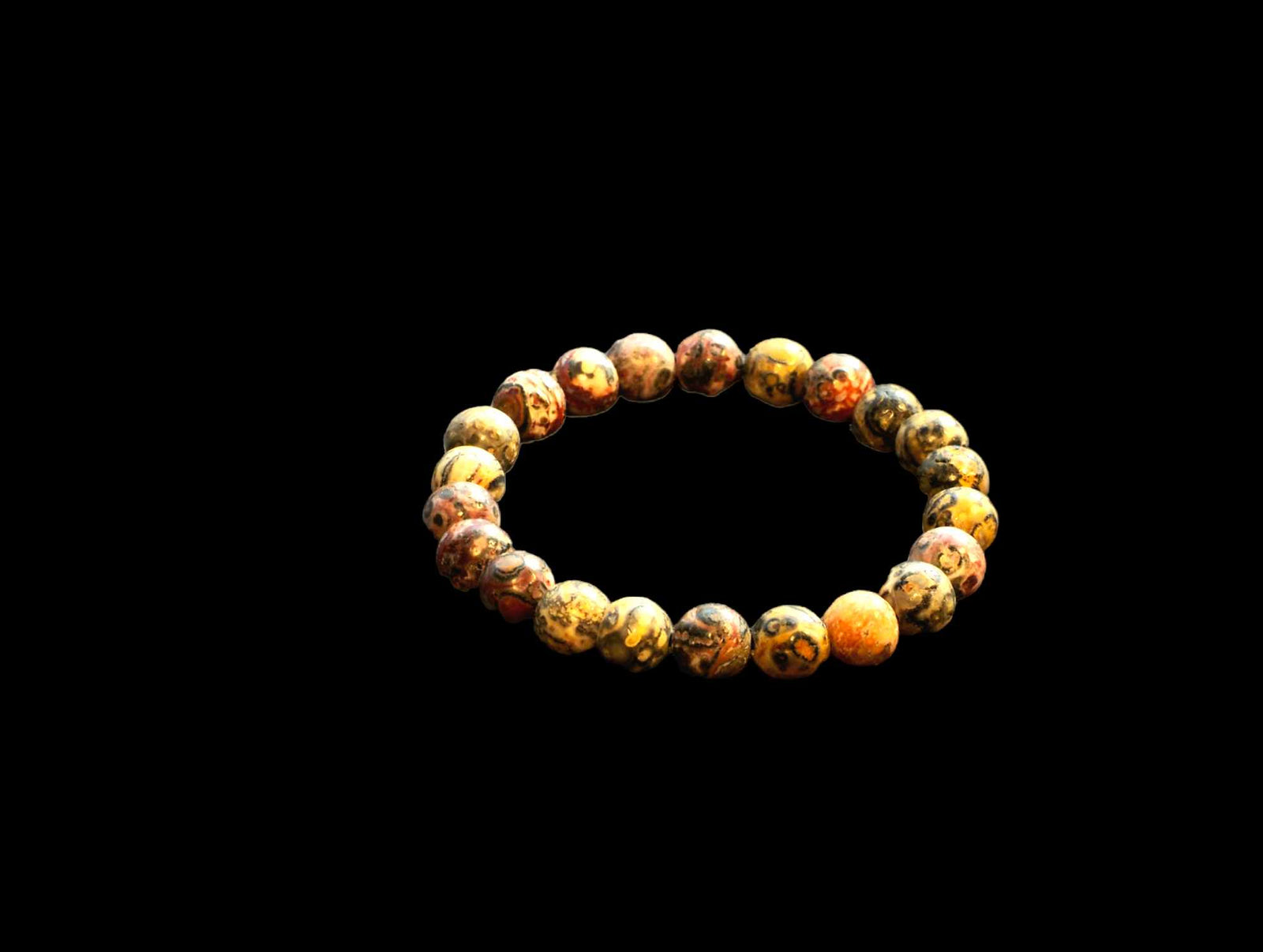 Bracelet, Leopard Jasper, super colourful 8.5mm beads