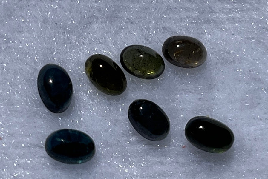 Tourmaline cabochon stones, various colours, 4x6 mm. Price is for one