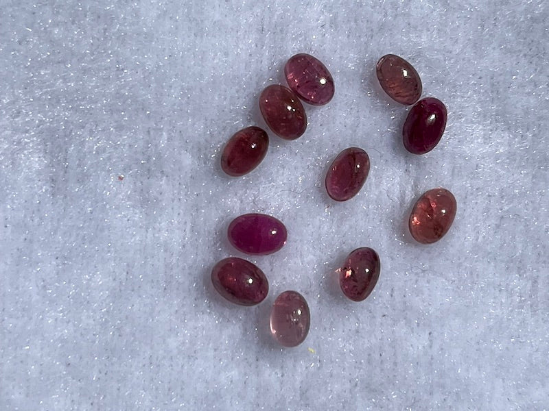 Tourmaline cabochon stones, various colours, 4x6 mm. Price is for one