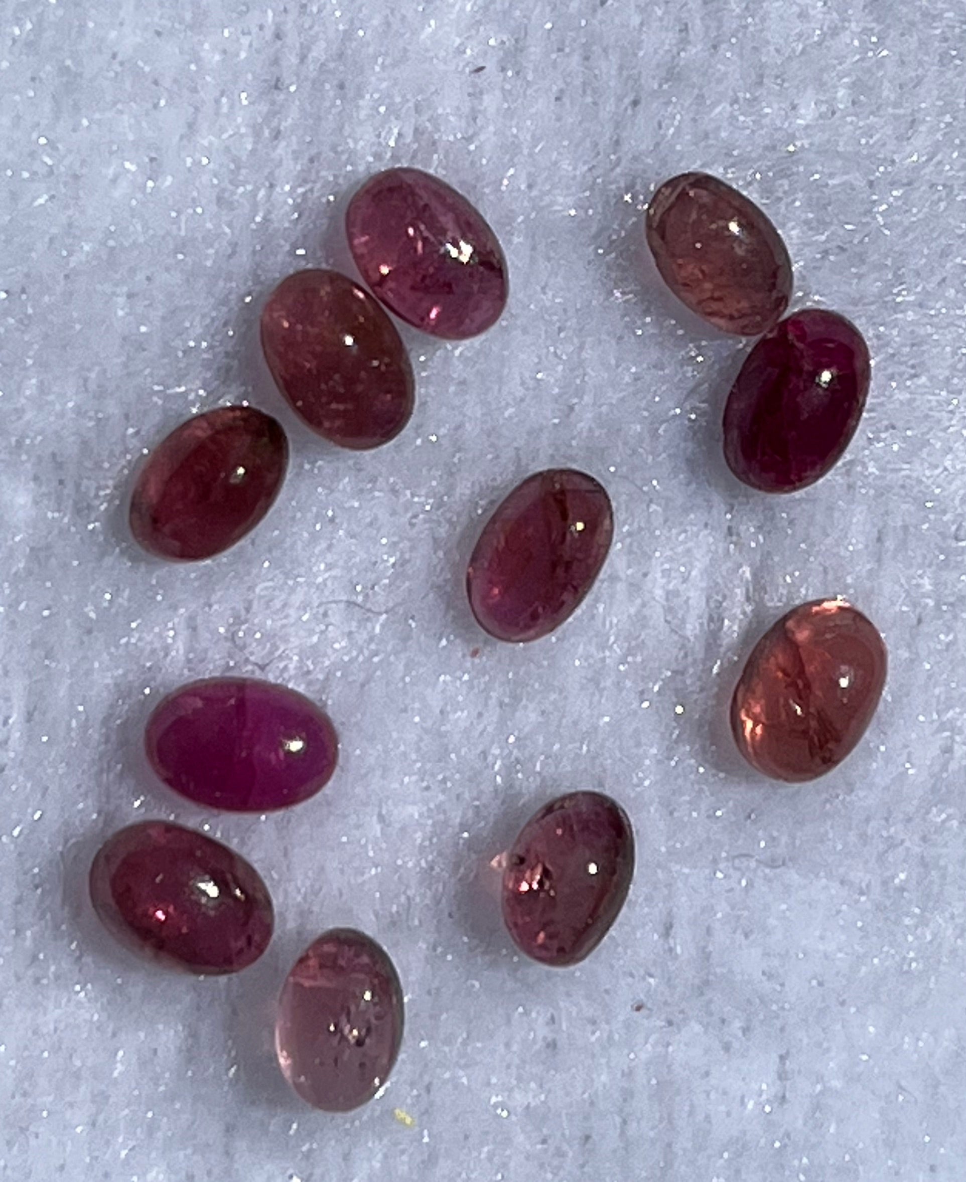 Tourmaline cabochon stones, various colours, 4x6 mm. Price is for one