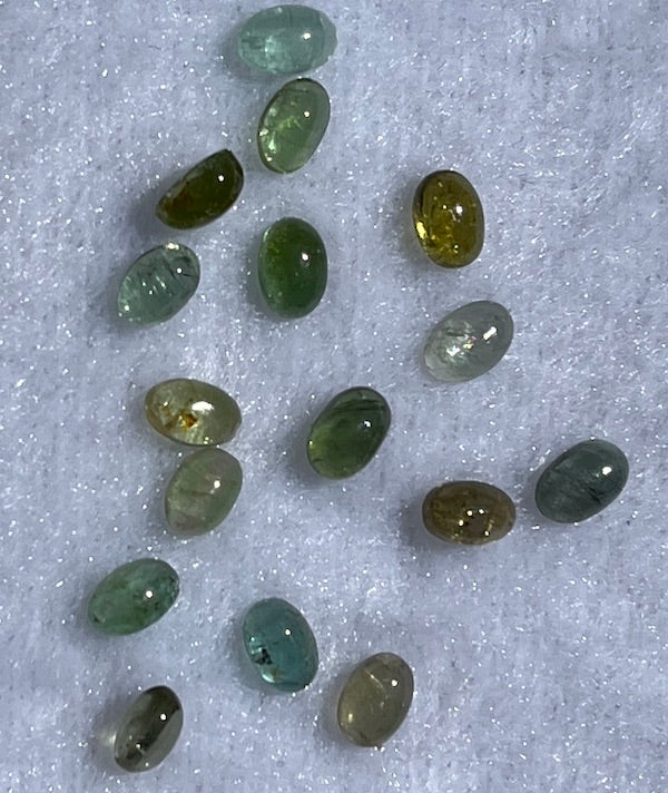 Tourmaline cabochon stones, various colours, 4x6 mm. Price is for one