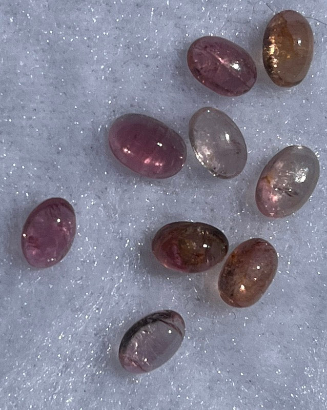 Tourmaline cabochon stones, various colours, 4x6 mm. Price is for one