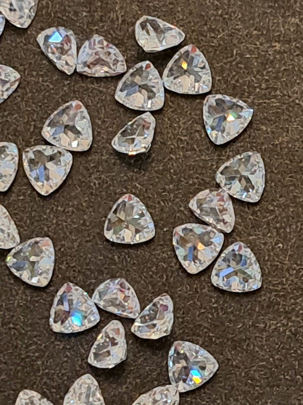 Cubic Zirconia White Trillion 3mm & 5mm (5pc)