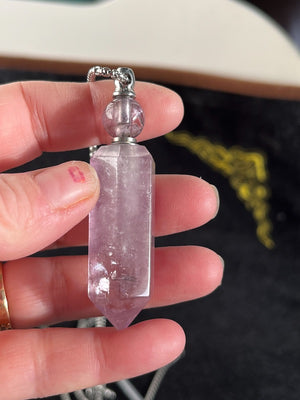 Perfume Bottle Necklaces, Various gemstone, with chain and dropper
