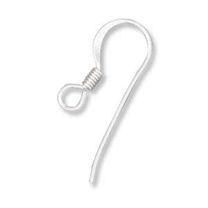 Sterling Silver Oval Ear Hooks w/Silicon Nut (5 pr)