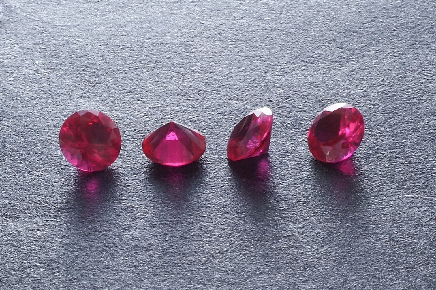 Ruby Fuchsia Pink Gem Lab Created Round