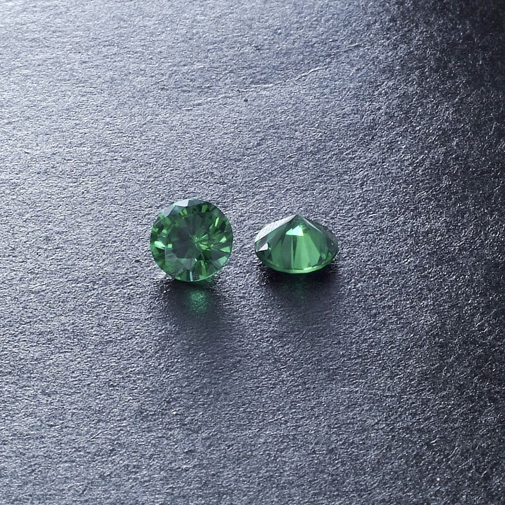 Emerald Round Gem Lab Created Nano Various Sizes