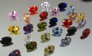 Cubic Zirconia & Lab Sapphire Assorted Colors Oval 4x6mm (25+PC)