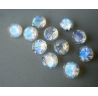 Moonstone Rainbow Faceted Cabochon Round 4mm (3pc)