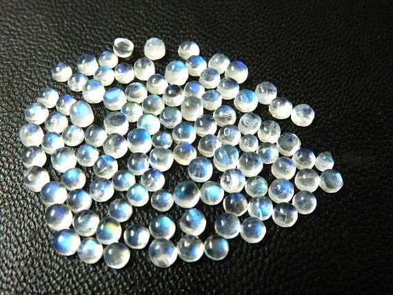 Moonstone Clear/Purple Cabochon Round 3mm (5pc)