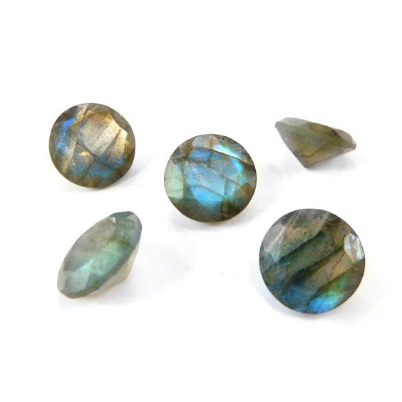 Labradorite Blue/Purple Faceted Round 5mm (1pc)