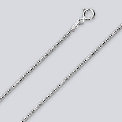 Sterling Silver Bead Chain Round 1.5mm 16&quot;