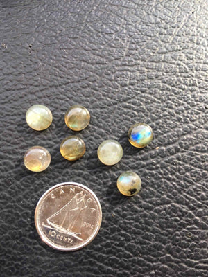 Labradorite Cabochon Rainbow/Gray Round Sizes 7mm to 15mm
