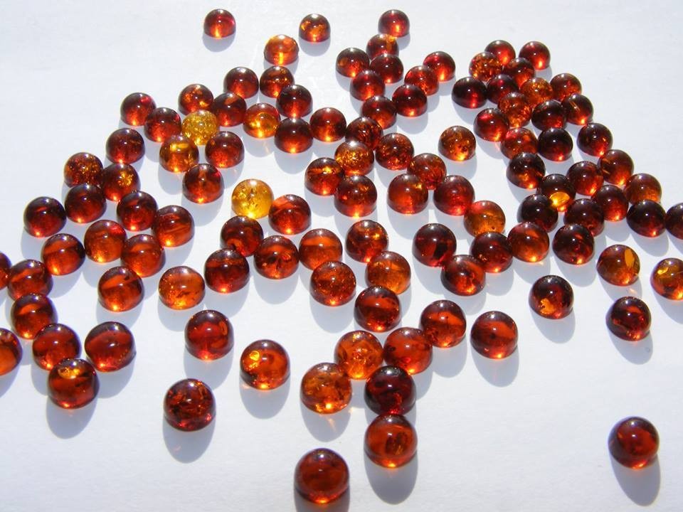 Amber Cabochon Round - Various Sizes