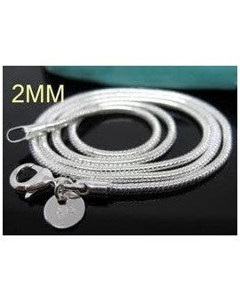 Silver Plate Snake Chain 2mm, 16&quot;