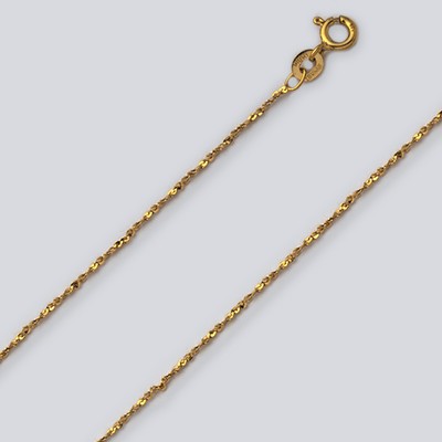 Gold Plated Sterling Silver Twist Serpentine Chain 16&quot;