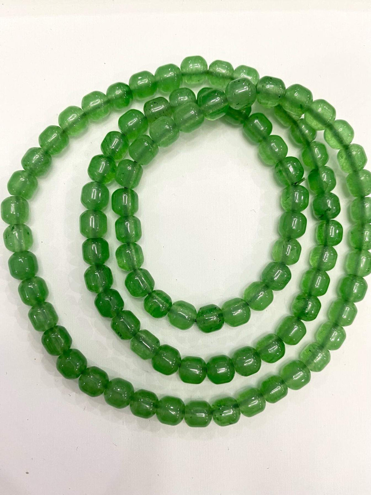 Bracelet, Green aventurine, abaccus beads 6x6mm