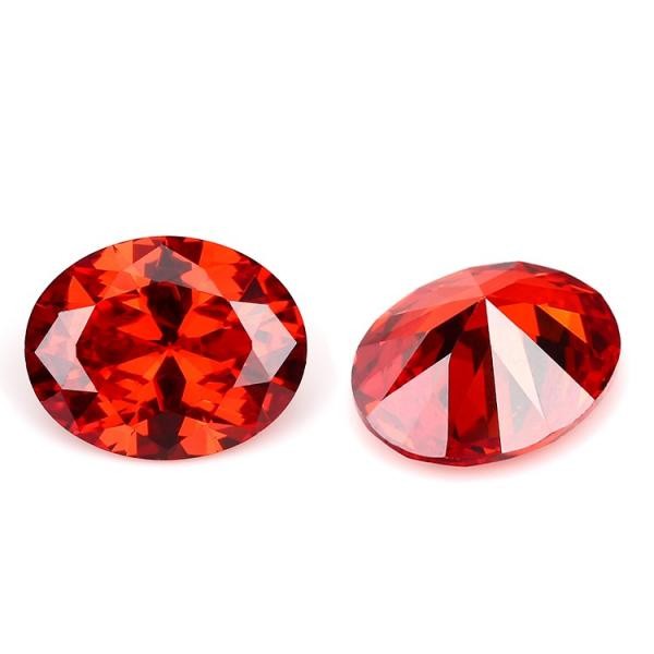 Cubic Zirconia Red Oval 8x10mm (1pc)