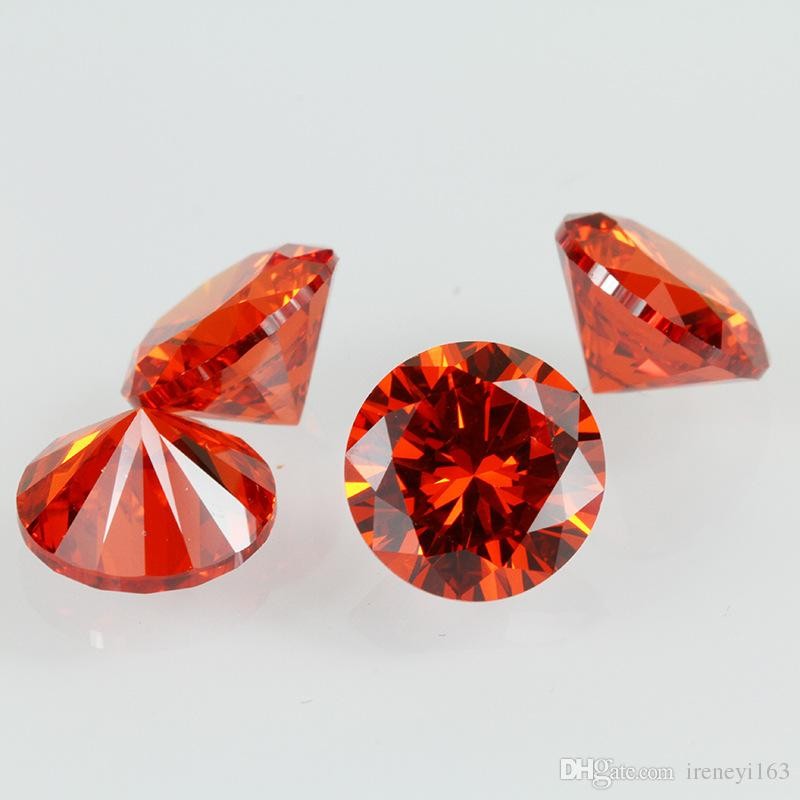 Cubic Zirconia Red Round, various mm